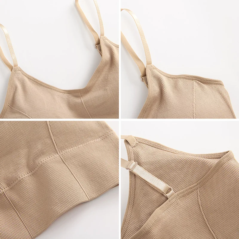 

Women Tank Crop Top Seamless Underwear Female Sexy Lingerie Intimates With Removable Padded Camisole Femme Fashion