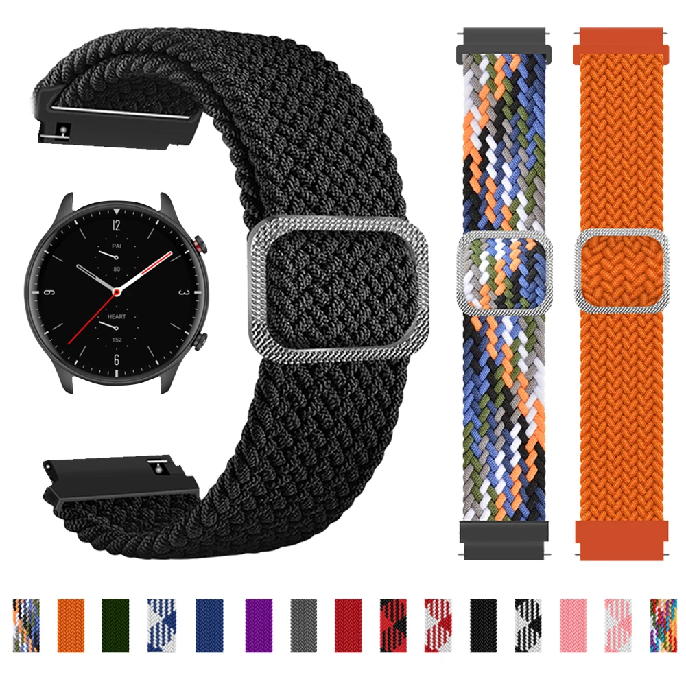 

20mm 22mm Adjustable Nylon Wrist Strap for Huami Amazfit GTR 2 Watchband for Amazfit GTR 42mm 47mm GTS 2 Mini/Bip Watch Bracelet