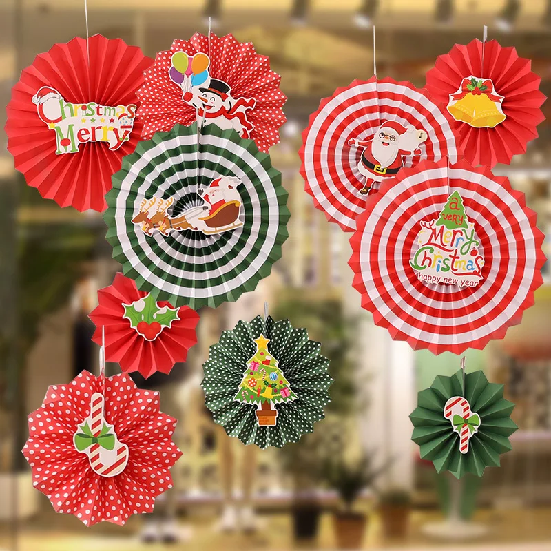 6 шт. креативная тканевая бумага для рождественских фанатов подвесная Цветочная