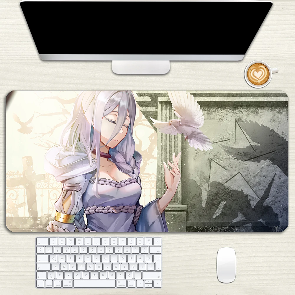 

Белый коврик для мыши с рисунком из аниме «Я Паук», «So What Shiraori», резиновый коврик для мыши Kumo, Desu, ga, Nanika, Ariel, игровой Настольный коврик, коврик ...