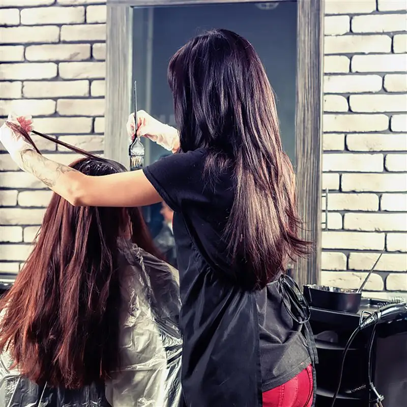 

50pcs Disposable Plastic Hairdressing Cloth One Time Waterproof Transparent Shawl for Women Men Hair Dyeing