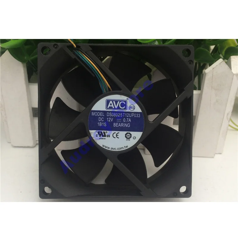 AVC 8025 0.7A 4 проводной PWM двойной шарикоподшипник 8 см вентилятор DS08025T12UP033 4500 об/мин