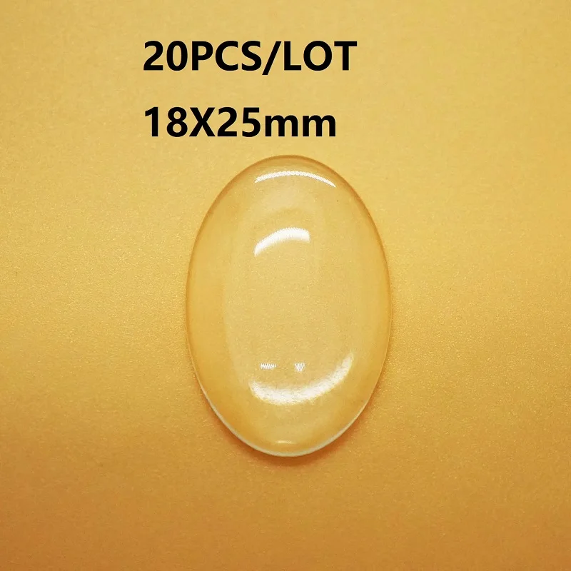oval 20pcs 18x25mm Качественный комплект из двух предметов, 8/10/12/14/16/18/20/25 мм кабошоны круглые овальной формы сердца слезы прозрачный Стекло кабошон для DIY кулон для изготовления ювелирных изделий - Цвет: oval 20pcs 18x25mm