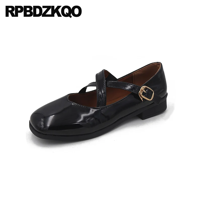 Женские лакированные кожаные Туфли Мэри Джейн винтажные Ретро удобные