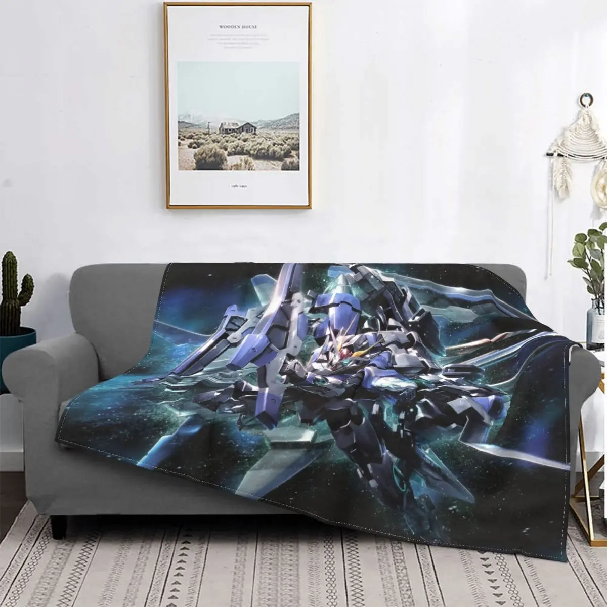 

Anime - Gundam Blankets Fleece Decoration Ultra-Soft Throw Blankets for Bedding Bedroom Plush Thin Quilt