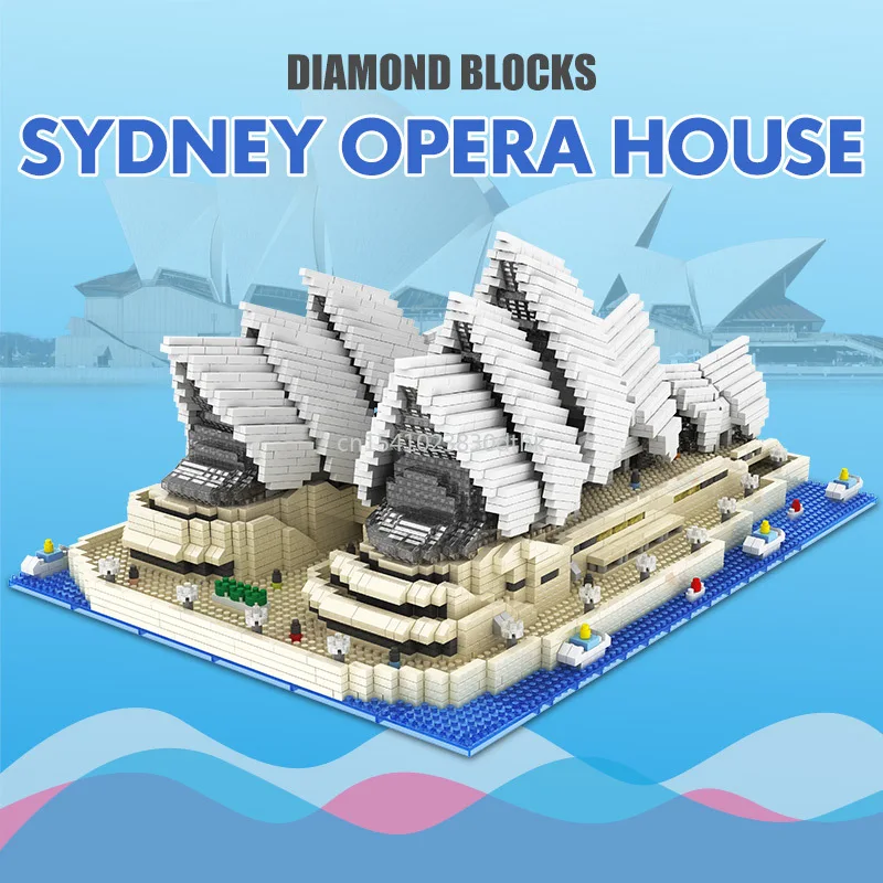 

4131PCS Toy For Children Mini Diamond Bricks Famous City Architecture Sydney Opera House Model Building Blocks Educational Gift