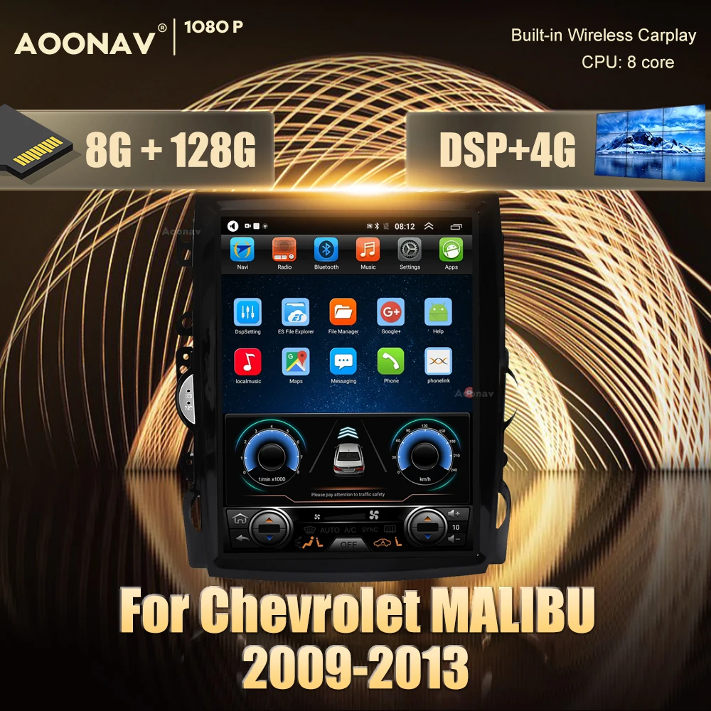 128GB 2din Android auto Radio Für Chevrolet MALIBU 2009-2013 auto stereo multimedia player kopf einheit drahtlose carplay radio video