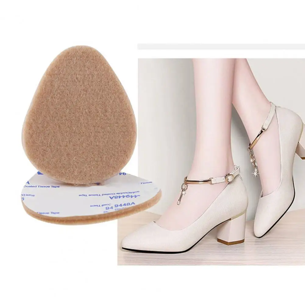 

1 Pair Foot Pad Shock Absorption Ergonomics Imitated Cashmere Half Yard Insoles Sticker Foot Pad Pain Relief Anti-slip Protector