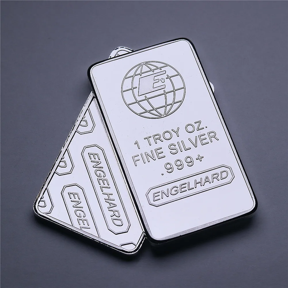 1 унция Engelhard Серебряный слиток посеребренный значок 50 мм x 28 коллекционный