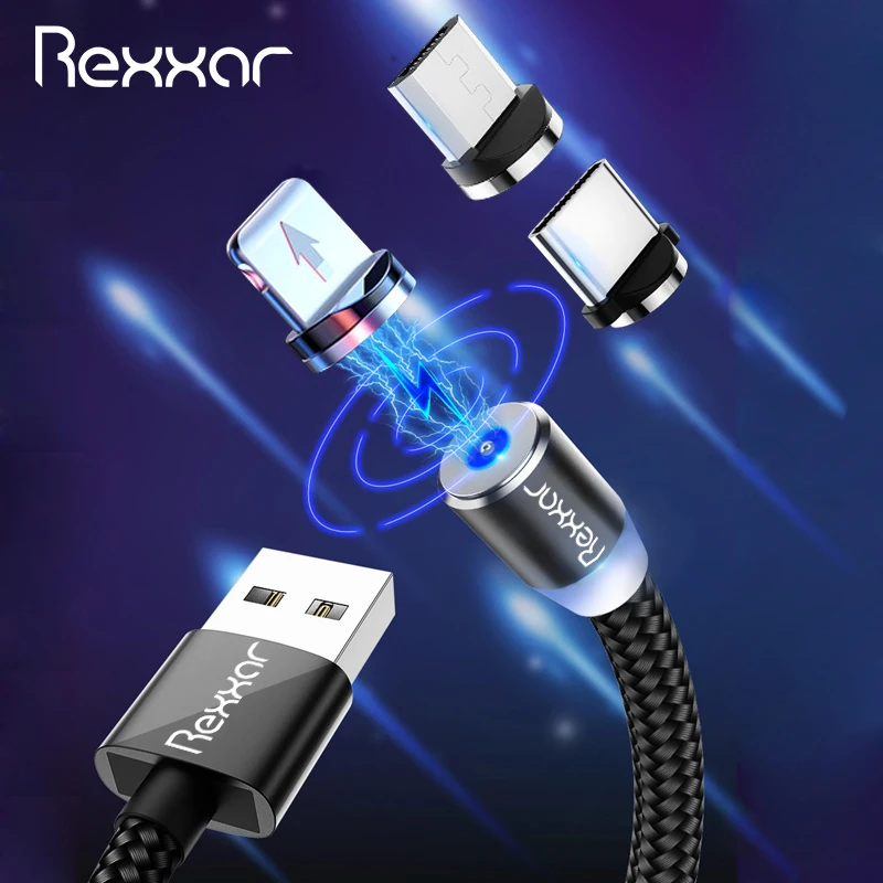1 м 2 м Магнитный USB кабель Micro usb type C кабель для быстрой зарядки для iPhone XS Max samsung Магнитный шнур для зарядки телефона Android