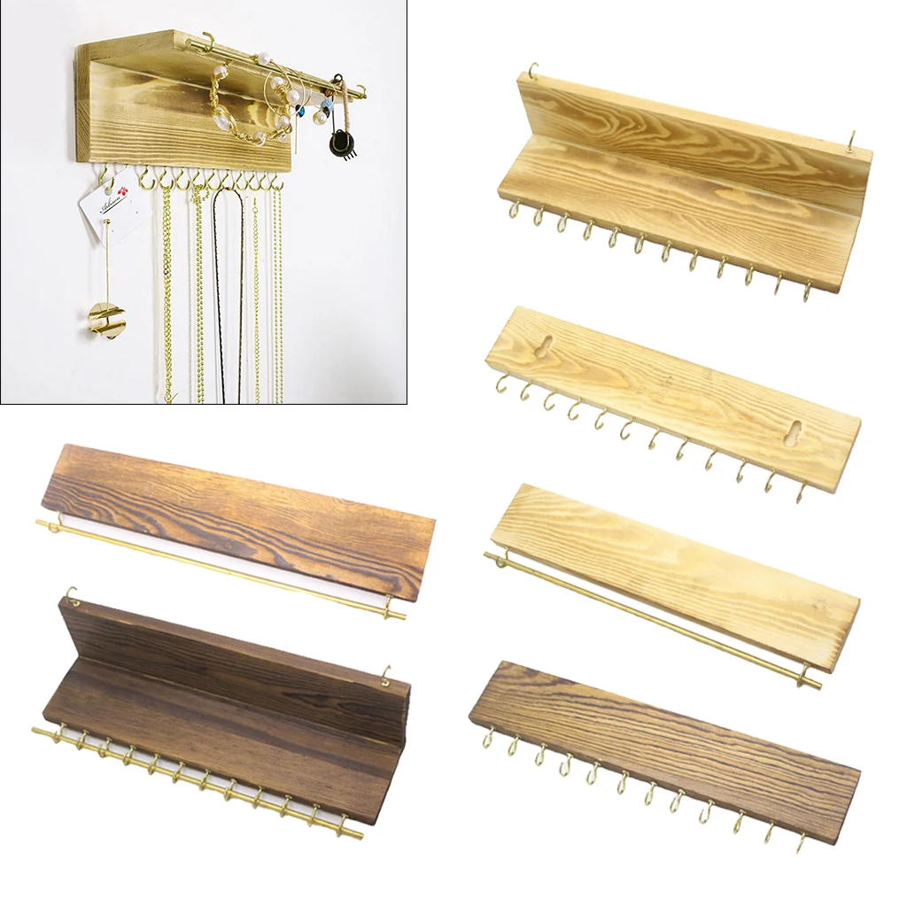 

Wall Mounted Hanging Jewelry Organizer Necklace Holder with 12 Jewelry Hooks