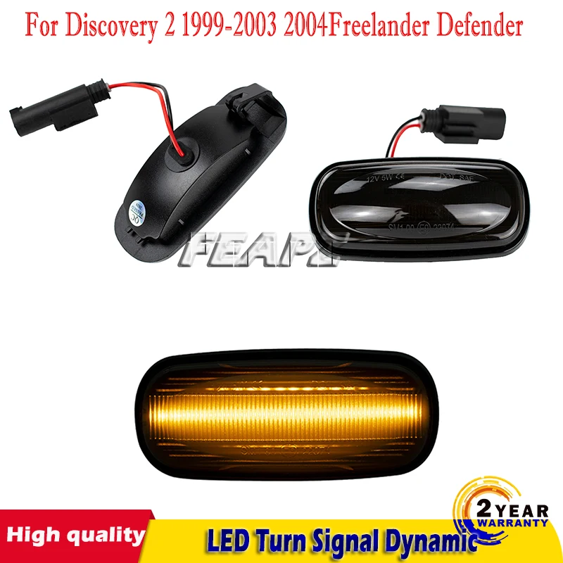 

2pcs LED Turn Signal Dynamic Sweep Side Marker Lamp Repeater Indicator Light For Discovery 2 1999-2003 2004 Freelander Defender