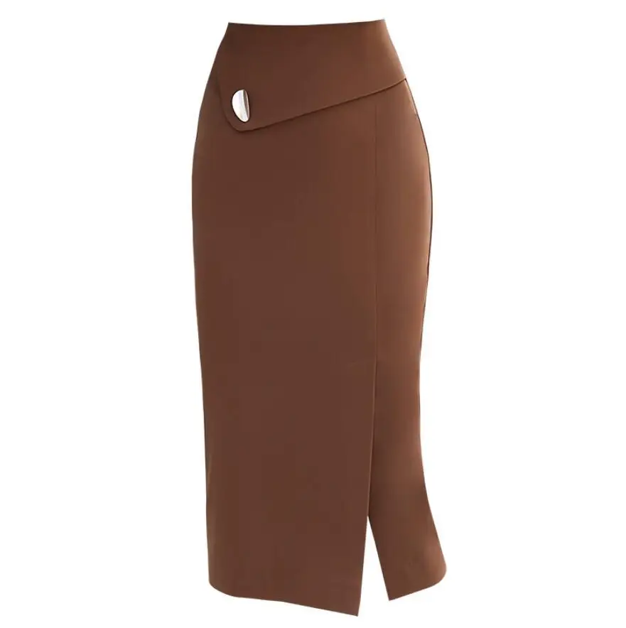 

New auutmn spring OL package hip skirt women high waist office lady split knee length split pencil skirt plus size s233
