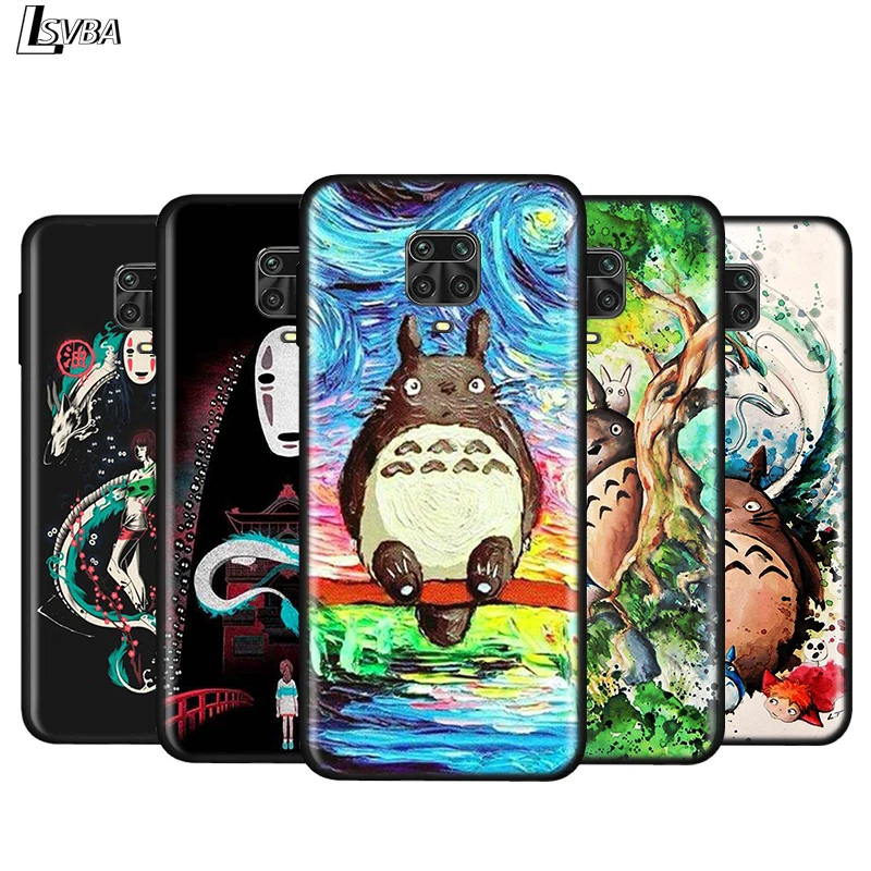 

Silicone Cover Anime Spirited Away For Xiaomi Redmi Note 9 9S Max 8T 8 7 6 5 Pro 5A 4X 4 Bright Black Phone Case