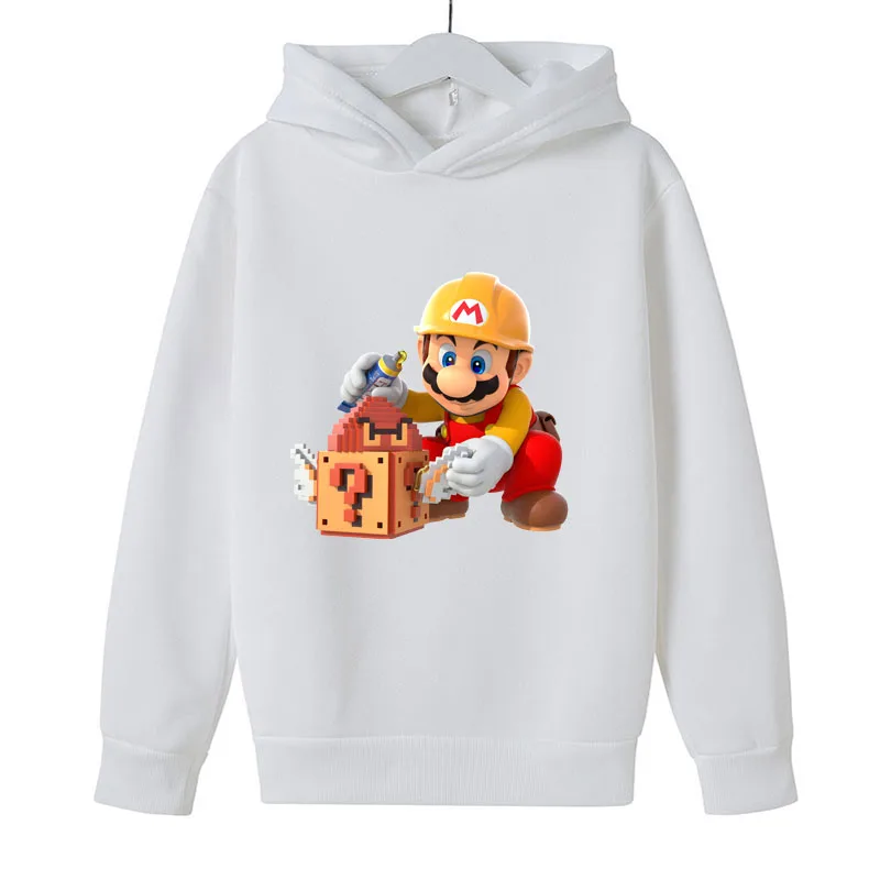 

Children's Clothing Boys Sweatshirts for Autumn Kids Clothes Mario Bros print hoodies girls streetwear Outerwear Costume