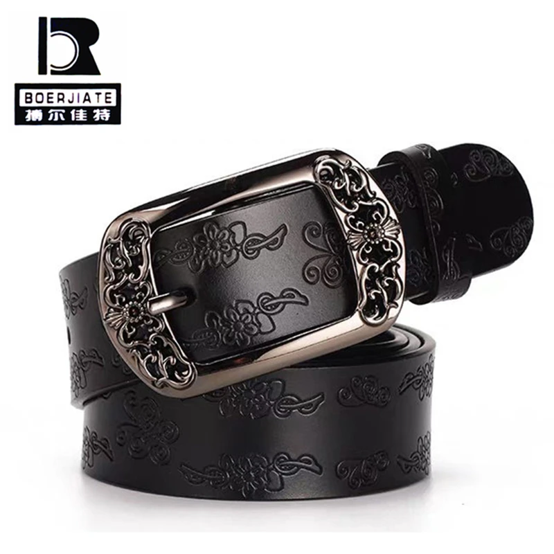 Ремень женский из натуральной воловьей кожи с металлической пряжкой|Женские