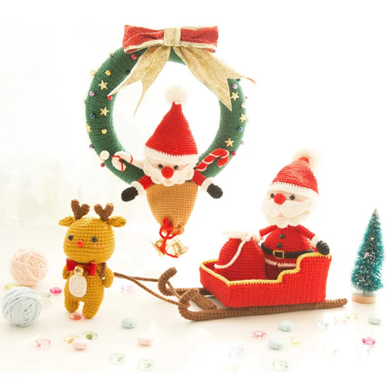 RUBI ручная Рождественская Кукла со средней шерстью вязаная крючком кукла с