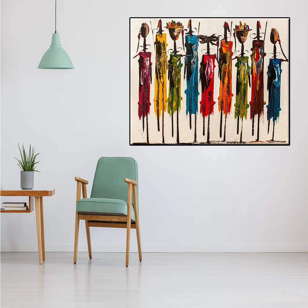 Coloring By Numbers Abstract African Woman Drawing On Canvas HandPainted Art Portrait DIY Oil Painting By Numbers Home Decor