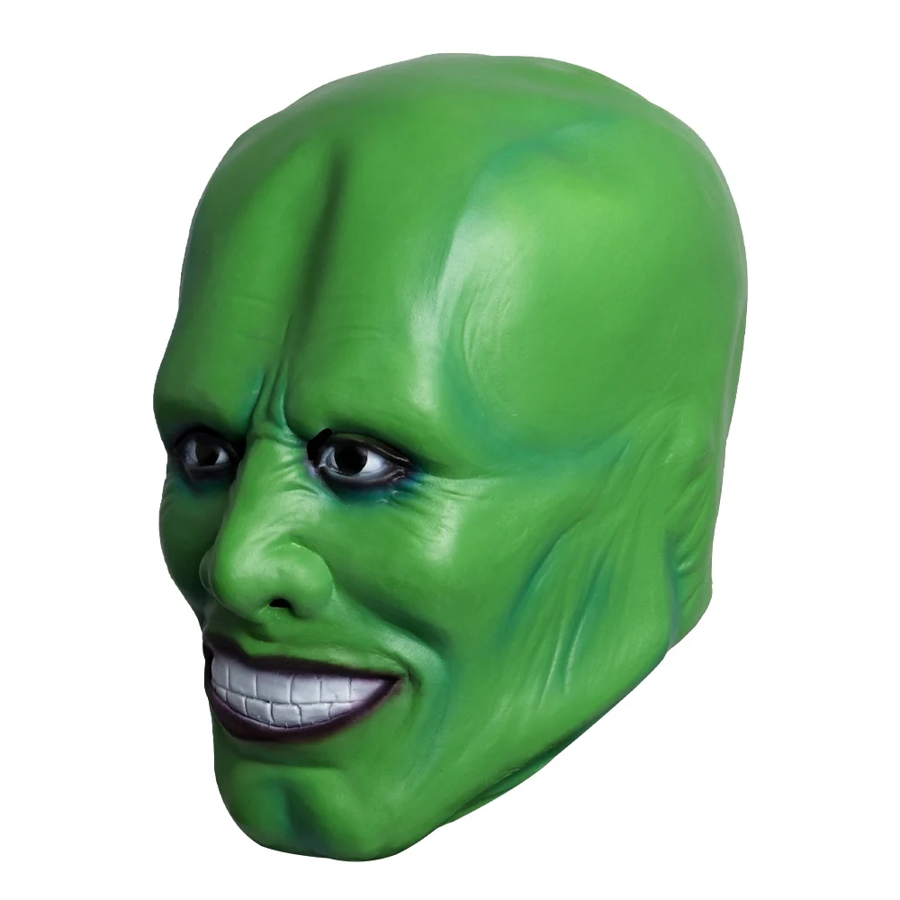 Jim Carrey зеленая маска с полной головой страшная маскарадный вечерний карнавальный