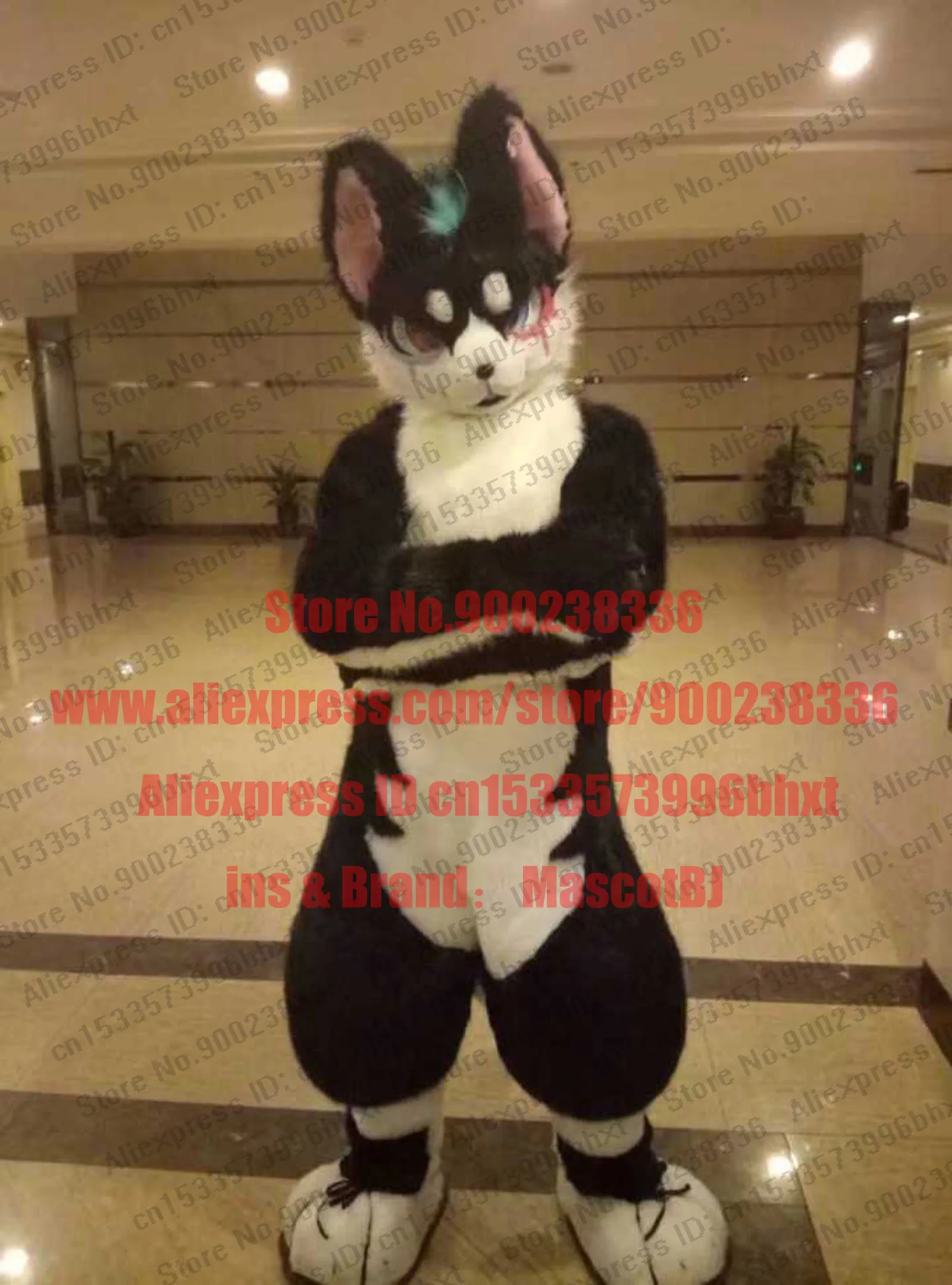 Пушистый костюм 3 D Eyes полноразмерный Huksy Dog пушистый аниме BJ097 костюмы для