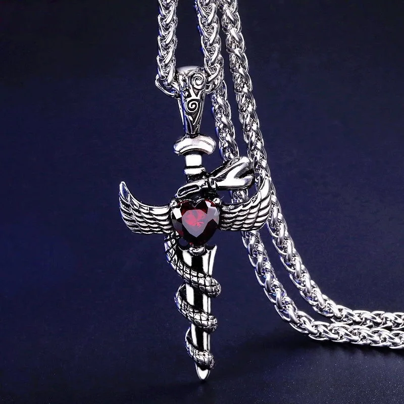 Holy Sword Trend Long Pendant Titanium Steel Personality Student Jewelry For Men | Necklace
