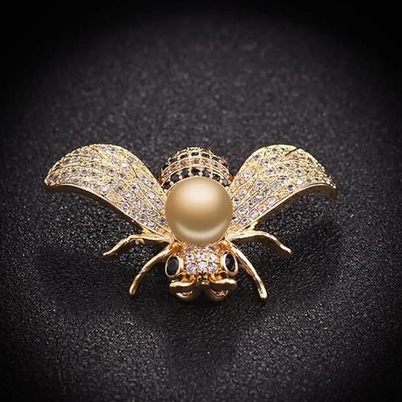Стразы Винтажная брошь в виде насекомого с кристаллами булавка женские модные