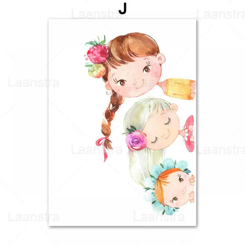 

Nordic Posters And Prints Colorful Baby Girl Princess Cartoon Painting Home Decor Wall Art Canvas Painting Nursery Wall Pictures