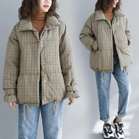 free shipping lattice cotton thicken jacket down coat loose thick womens jackets fashion clothes