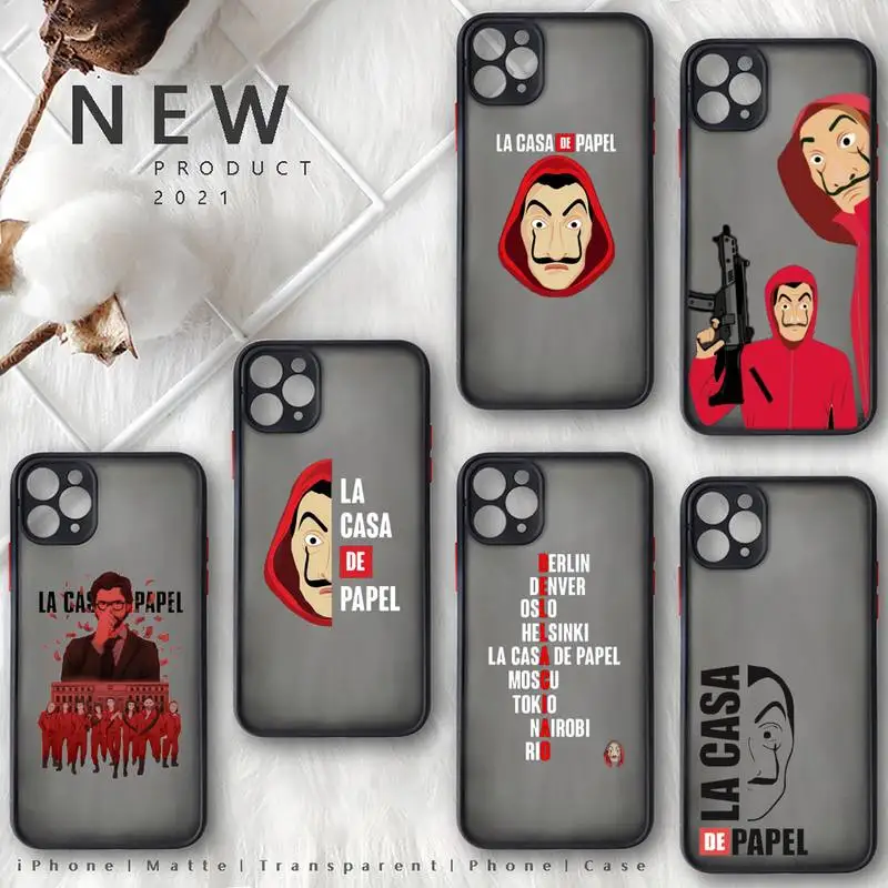 

Spain TV Money Heist House Paper Phone Case Matte Transparent for iphone 11 12 pro mini XS XR X max 7 8 plus TPU Mobile bags