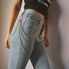 Модный уличный женский металлический кошелек серебристого цвета штаны с цепочкой, цепочка для брюк, брелок, хип-хоп, панк украшения, подарок Z25