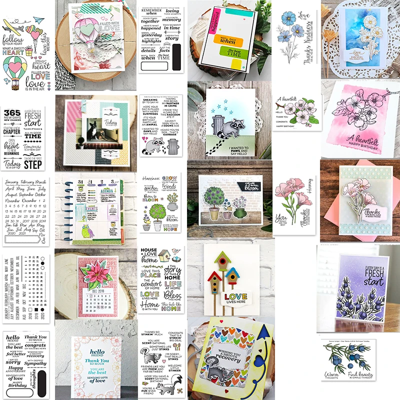 

Hot Air Balloon Flowers Thanks Mailbox Transparent Clear Silicone Stamp/Seal For DIY Scrapbooking/photo Album Decor Card Making