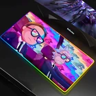 Цветная (RGB) Клавиатура ноутбука компьютера ПК Рик коврик для мышки с аниме Морти светодиодный RGB большой Размеры геймера противоскользящей резиновой накладкой игровые коврики игровой коврик для мыши с изображением