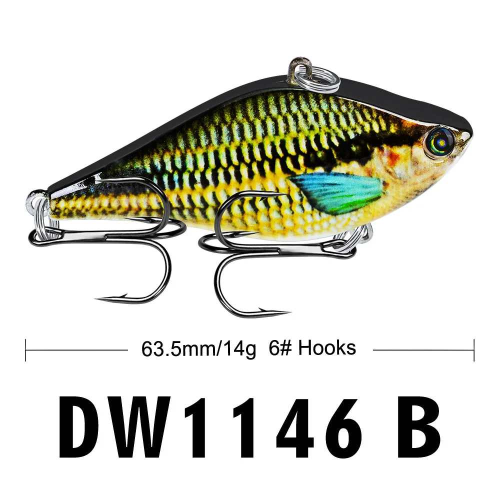 

6.35cm/14g Waver Ghost VIB Vibe Vibration Rattle Virbrtor Sound Wobbler Rattle Sinking Fishing Lure Lipless Crankbait