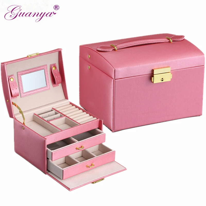 wartermelon Newstyle коробка для колец большой органайзер для бижутерии держатель для серег кожаный Органайзер для ювелирных изделий свадебное кольцо ожерелье с бусинами-кубиками Сумка из органзы - Цвет: wartermelon