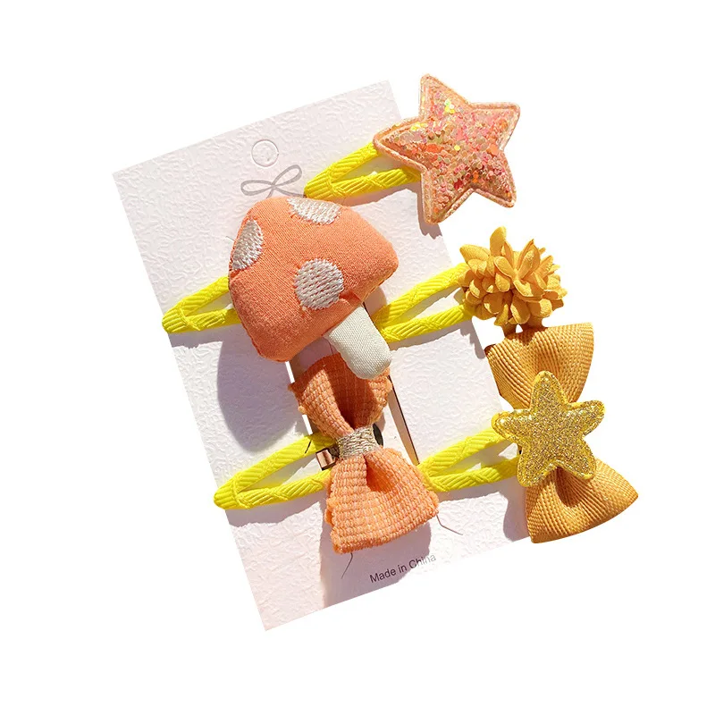 

Fashion Cute Cloth Flower Fruit Bow Hairpins BB Clips for Girls Ribbon Wrap Safety Hair Pins Baby Kids Gift Hair Ornaments