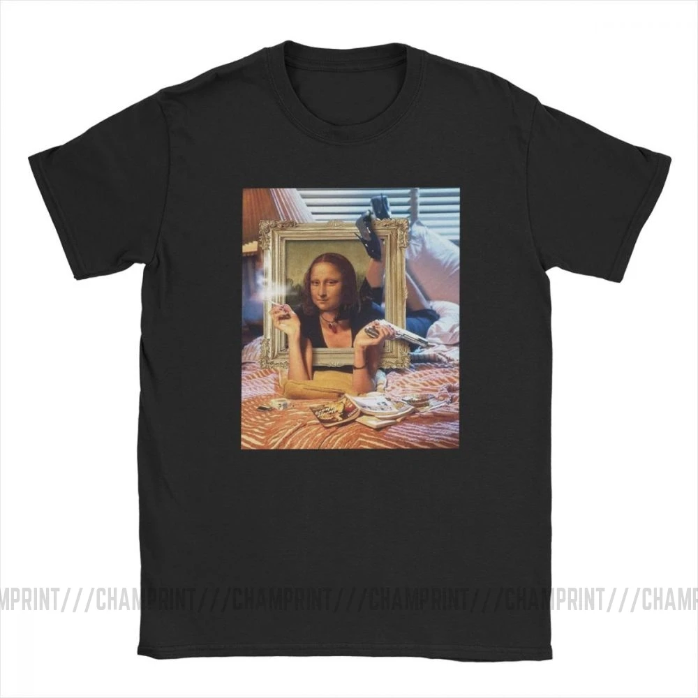 Мужская футболка Pulp Fiction Mona Lisa для отдыха с короткими рукавами из чистого хлопка
