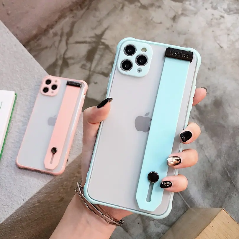 holder phone case for iphone se 2020 iphone 11 pro max matte transparent back cover with stand for iphone xr xs max x 7 8 plus free global shipping
