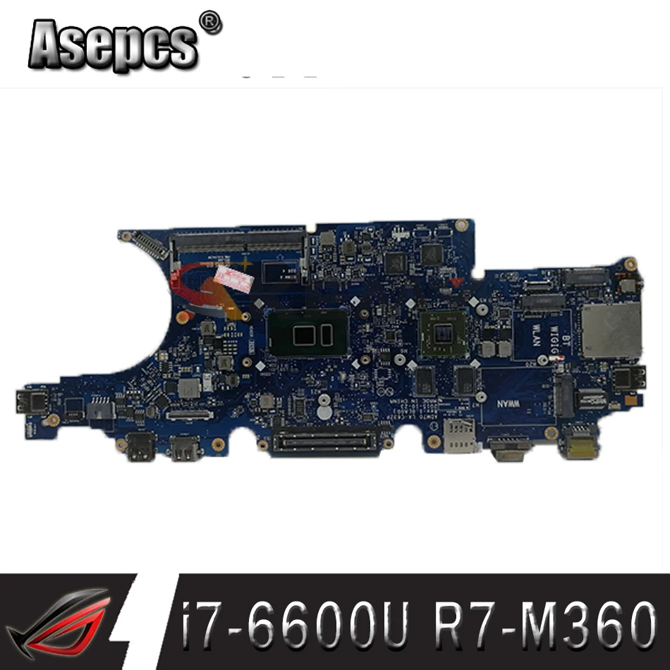 

Для DELL Latitude E5470 Материнская плата ноутбука LA-C632P CN-0NR58R 0NR58R NR58R с i7-6600U Процессор R7 M360 100% полностью протестирована