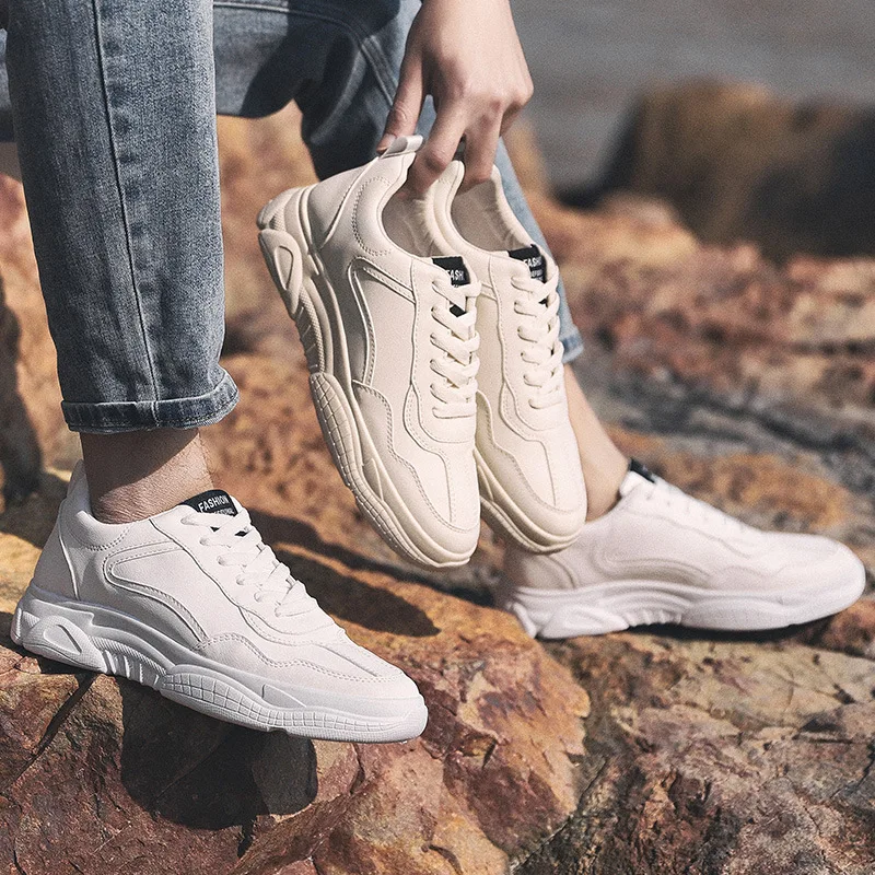 

High Quality Brand Men Casual Shoes Hot Sale Spring Autumn New Casual Shoes Men Breathable Fashion Black Casual Men Shoes White