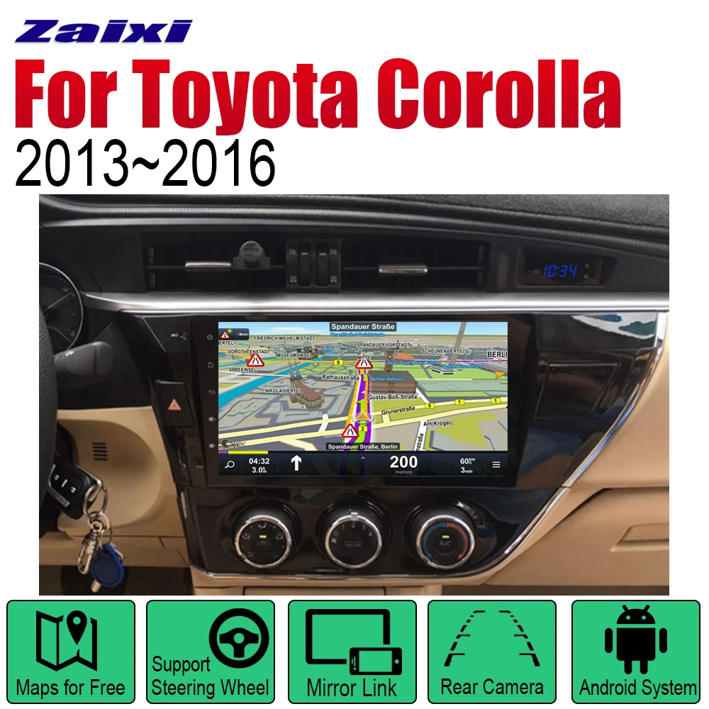 Автомагнитола для Toyota Corolla мультимедийный проигрыватель на Android с GPS Wi Fi 2013 2014 2015