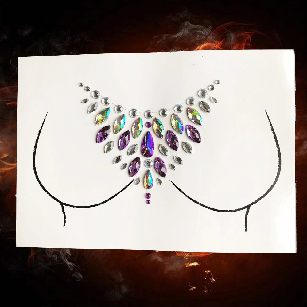 Наклейки для сосков Rave самоклеящиеся блестящие украшения груди боди-арта