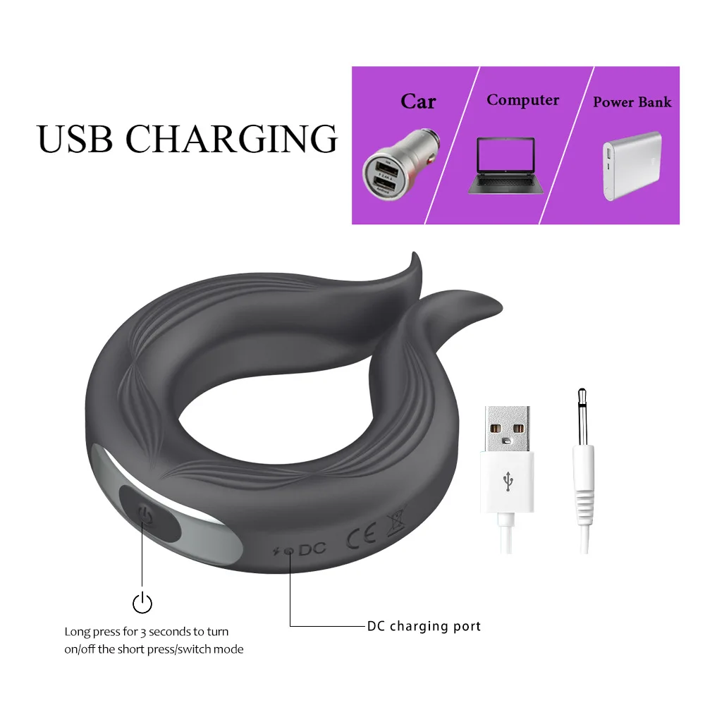 2020 новый стиль USB зарядка фиксатор для пениса кольцо вибратор массаж взрослых