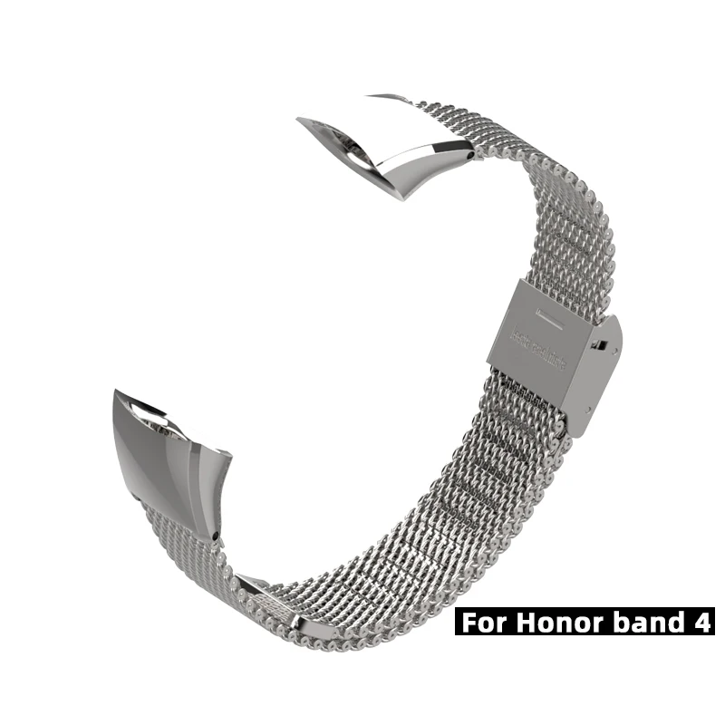 Silver-Honor band 4 Mijobs Миланский металлический ремешок 155-255 мм ремешок для часов браслет из нержавеющей стали браслеты для huawei Honor 3 Band 4 умные аксессуары - Цвет: Silver-Honor band 4