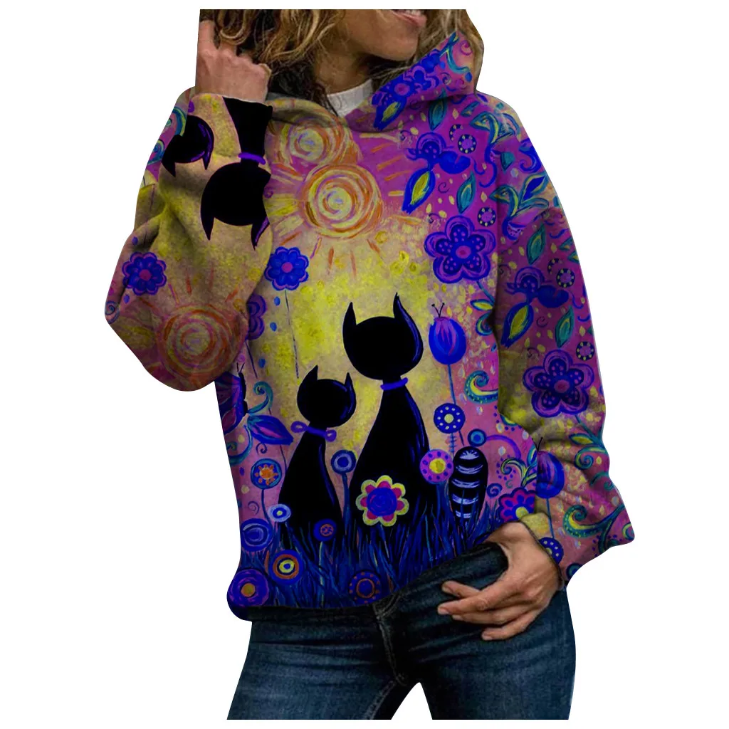

Cartoon kawaii hoodies 3D Printed Cat oversize Mens women's Sweatshirt Pullover Long Sleeve Hooded Sweatshirts Tops sudaderas