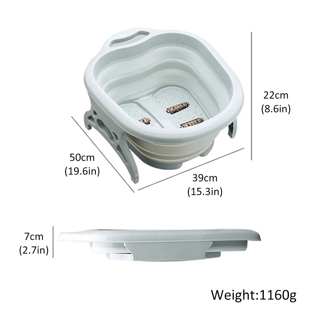 

Folding Foot Wash Tub With Lid Sauna Soaking Foaming Massage Bucket Pedicure Foot Bath Basin Portable Foldable Footbath Hot Tubs