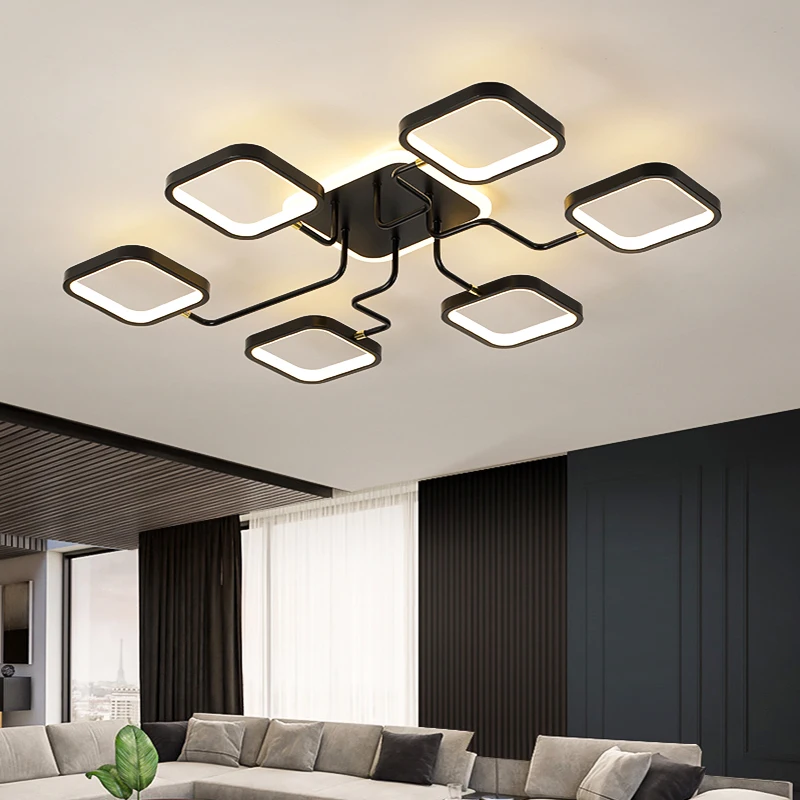 

Modern living room LED chandelier new dimming lighting restaurant bedroom beautiful indoor LED ceiling lamp