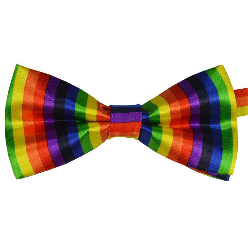 Мужской галстук бабочка хлопковый для вечеринки радужного цвета