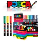 Uni маркер серии POSCA на водной основе PC-1M3 м5 м 212424 цветов ручная роспись комиксов граффити поп-постер реклама 0,7-2,5 мм