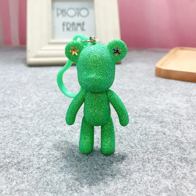 Bomgom мультфильм Popobe хмурый медведь плюшевый медведь милый брелок автомобильный брелок для ключей сумка Шарм Смола брелок Подвеска детская игрушка - Цвет: green