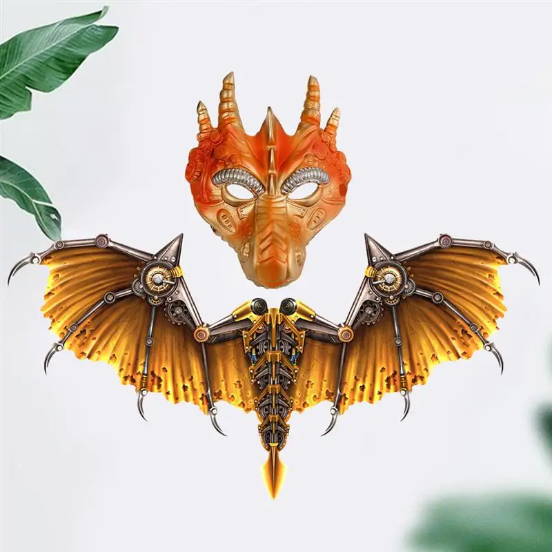 

2PCS Halloween Wings Mask Decor Role Play Mask Wings Props Masquerade Punk Mask Wings Horror Mask Wings Decor Carnival Party